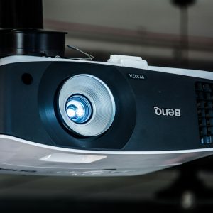 black and white Benq projector